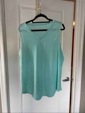 Sleeveless V-Neck Top in Mint Green